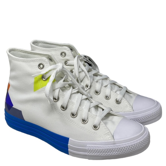 Converse Ctas High Top Shoe Skate For Men Canvas White Multi Sneakers 173184F - Picture 2 of 11